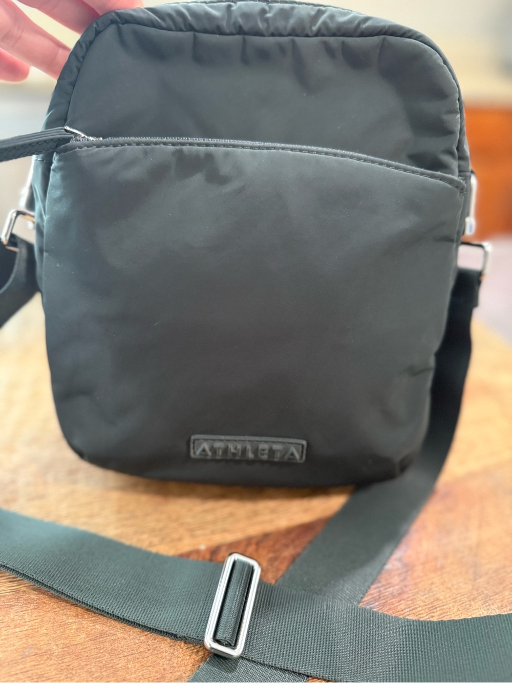 Athleta Black Nylon Crossbody Messenger Bag